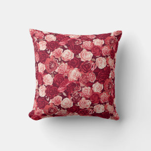 Coussin Motif de rose transparente Crimson & Blush