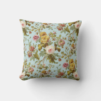 Coussin Motif de roses florales inspiré de l'ancien