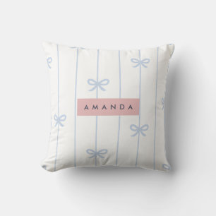 Coussin Motif de ruban bleu Pastel personnalisé