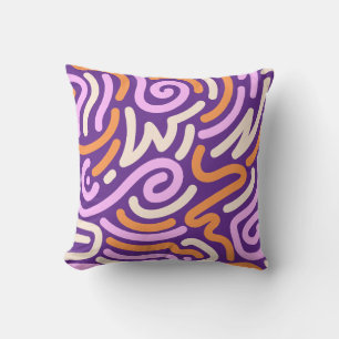 Coussin Motif de ruban tourbillonnant violet et rose