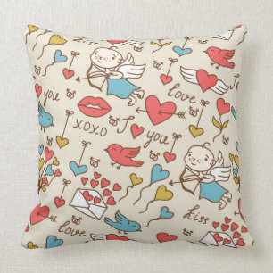 Coussin Motif de Saint-Valentin avec le cupidon