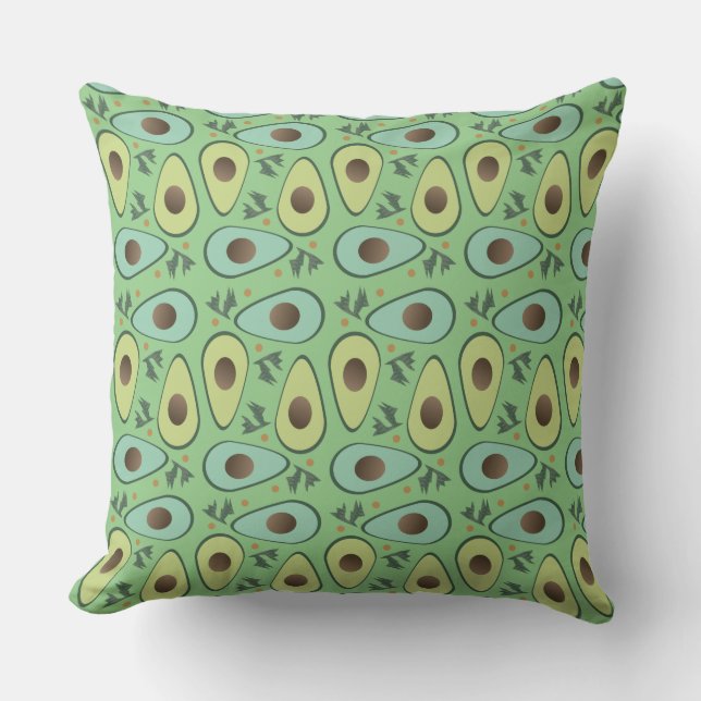 Coussin Motif de salade d'avocat et de coriandre amusant (Recto)