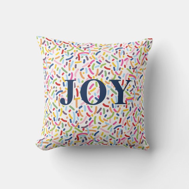 Coussin Motif de saupoudrage coloré JOY (Recto)
