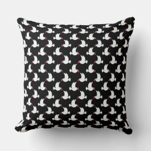 Coussin Motif de sensibilisation au cancer du sein White B