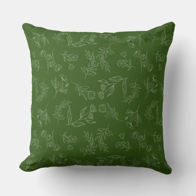 Coussin Motif de silhouette de fleurs (Recto)