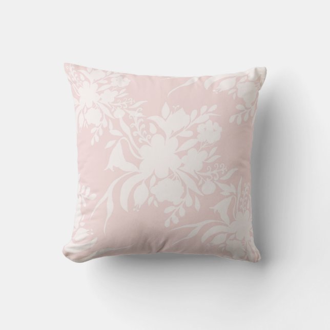 Coussin Motif de silhouette florale en tons roses (Recto)