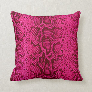 Coussin Motif de Snakeskin exotique  fuchsia