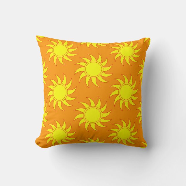 Coussin Motif de soleil impeccable. Doodle tiré à la main (Recto)