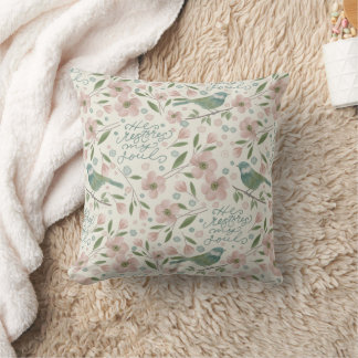 Coussin Motif de source botanique Il restaure mon âme