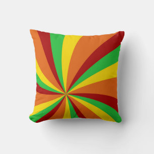 Coussin Motif de spirales de style rétro hippie vintage