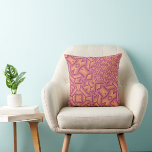 Coussin Motif de Starburst Psychedelique – Rose et Orange