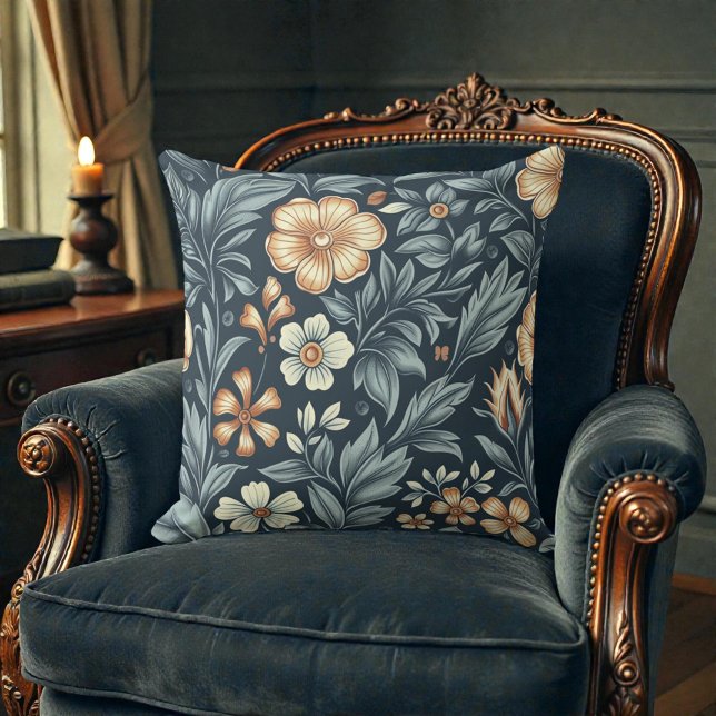 Coussin Motif de style botanique inspiré de William Morris (Créateur téléchargé)