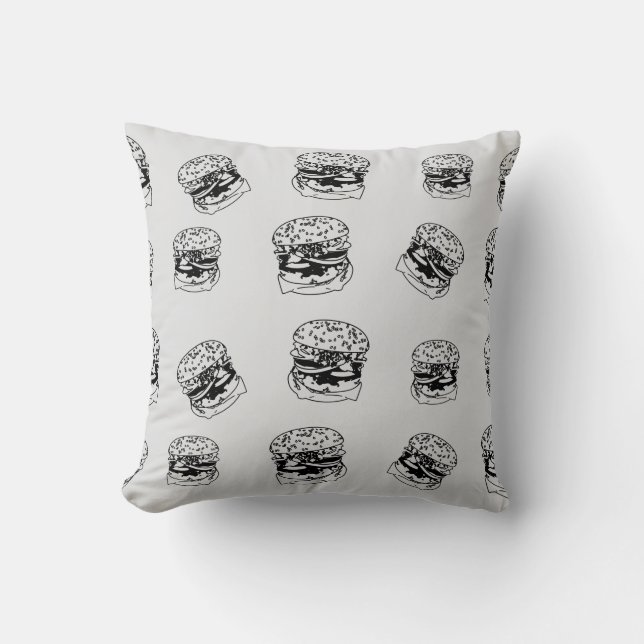 Coussin Motif de style de boutique de burgers (Recto)