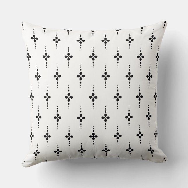 Coussin Motif de style scandinave noir et blanc (Verso)