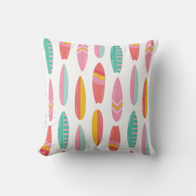 Coussin Motif de surf coloré (Recto)