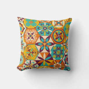 Coussin motif de surface composée patchwork vintage. Décor
