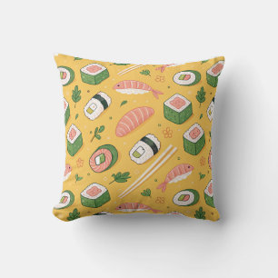 Coussin Motif de sushi sans couture – Nourriture japonaise