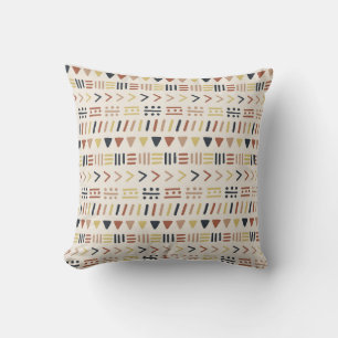 Coussin Motif de symbole tribal abstrait boho à points et