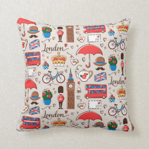Coussin Motif de symboles de Londres