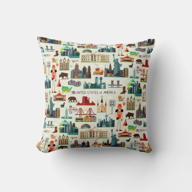 Coussin Motif de symboles des Etats-Unis (Recto)