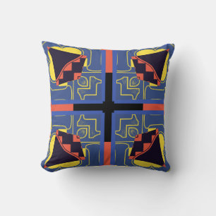 Coussin motif de symétrie rétro transparent