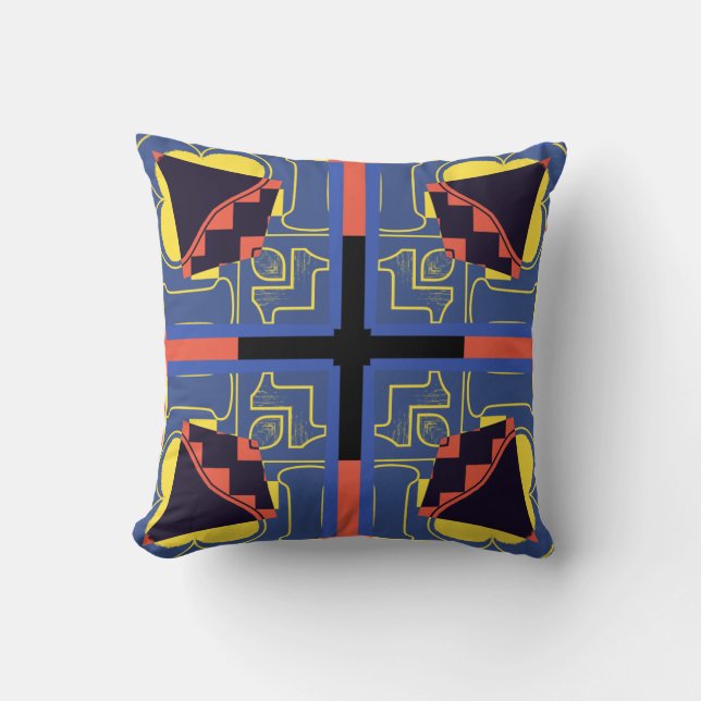 Coussin motif de symétrie rétro transparent (Recto)