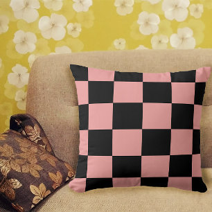 Coussin Motif de tableau de bord Retro rose et noir