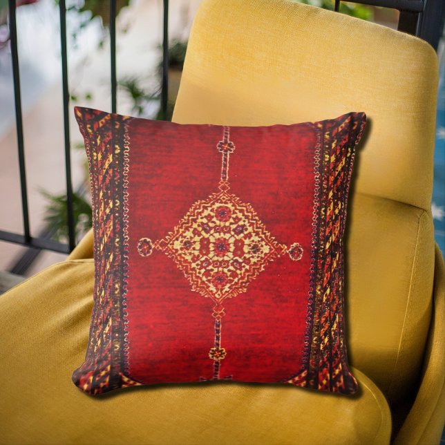 Coussin Motif de tapis persan - rouge oriental (Créateur téléchargé)