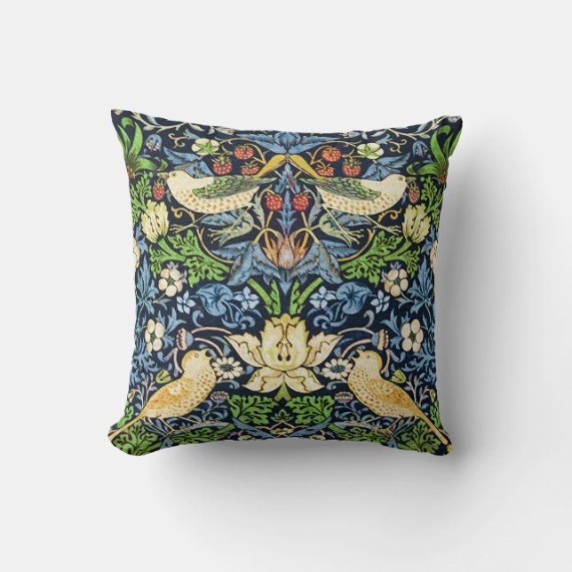 Coussin Motif de tapisserie d'oiseau et de fleur de (Recto)