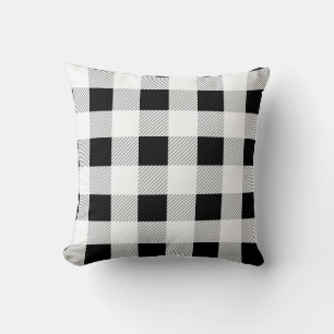 Coussin Motif de tarte noir blanc et gris