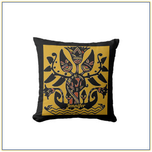 Coussin Motif de tatouage ethnique tribal