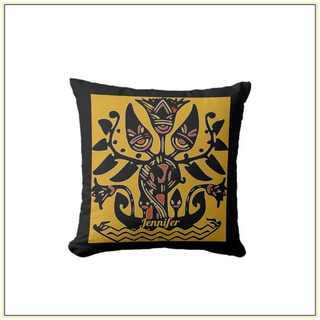 Coussin Motif de tatouage ethnique tribal (Créateur téléchargé)