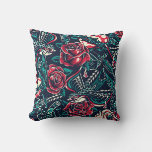 Coussin Motif de tatouage rétro