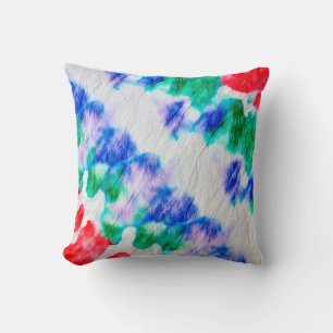 Coussin motif de teinture à cravate coloré Abstrait sur un