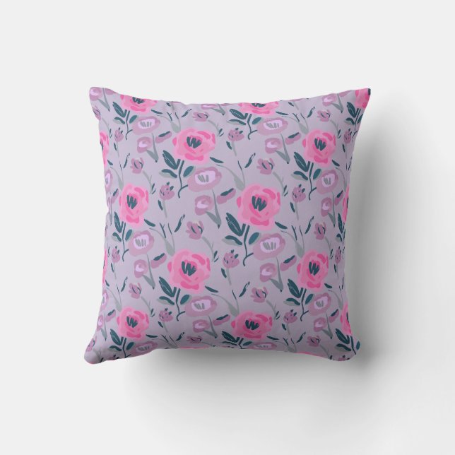 Coussin Motif de terrain Peonies (Verso)