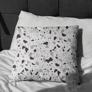 Coussin Motif de Terrazzo monochromatique