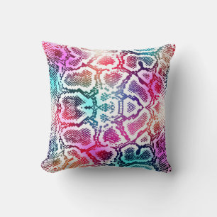 Coussin Motif de texture colorée de la peau de serpent.