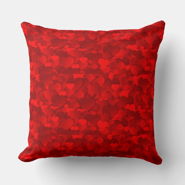 Coussin Motif de texture de coeurs d'amour rouge romantiqu (Recto)