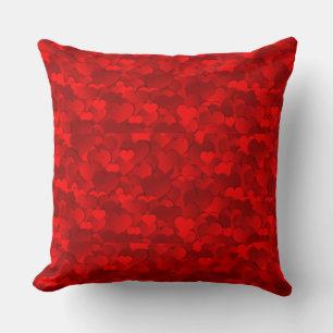 Coussin Motif de texture de cœurs d'amour rouge romantique