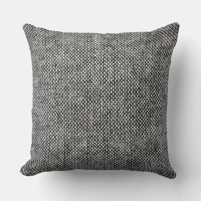 Coussin Motif de texture de tissu gris gris de charbon (Recto)