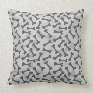 Coussin Motif de texture d'os à fond gris