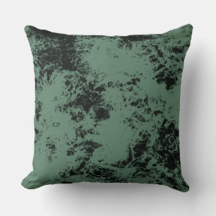 Coussin Motif de texture marbre en noir et vert
