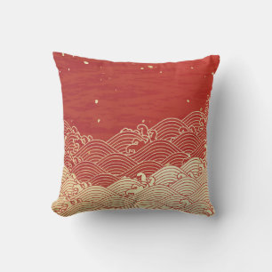 Coussin Motif de texture papier d'onde dorée