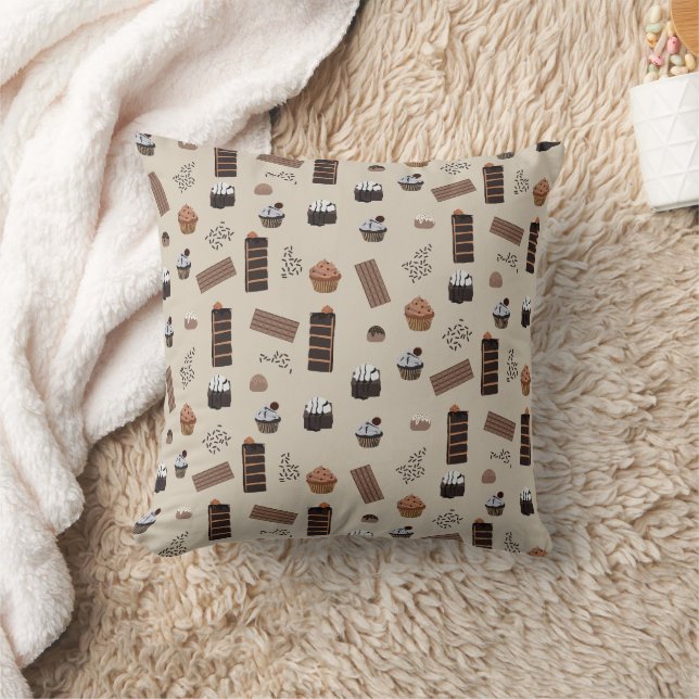 Coussin Motif de thème de chocolat (Couverture)