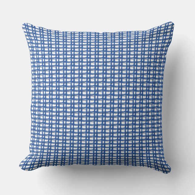Coussin - Motif de tissage perdu en bleu foncé (Recto)