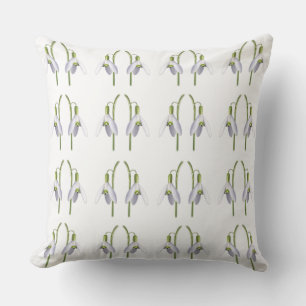 Coussin Motif de tissu perce-neige.