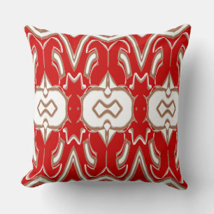 Coussin Motif de tissu rouge et blanc spécial Noël