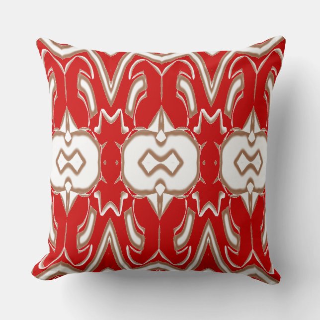 Coussin Motif de tissu rouge et blanc spécial Noël (Recto)
