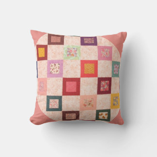 Coussin Motif de tissus colorés