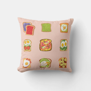 Coussin Motif de toast de brunch